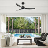 Windy 52" Outdoor Ceiling Fan - 3 Blades with LED light