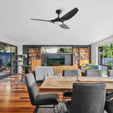 Windy 52" Ceiling Fan - 3 Blades with LED light (Black)